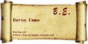 Beros Emma névjegykártya